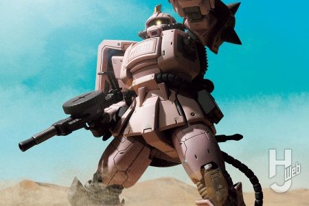 「ザク・デザートタイプ ピンクパンサー隊機」がHG化!プロポーション修正をしつつ、モノアイ等細部を調整&ほんのりウェザリングで砂漠戦仕様を強調!【機動戦士ガンダム Mobile Suit Discovery】