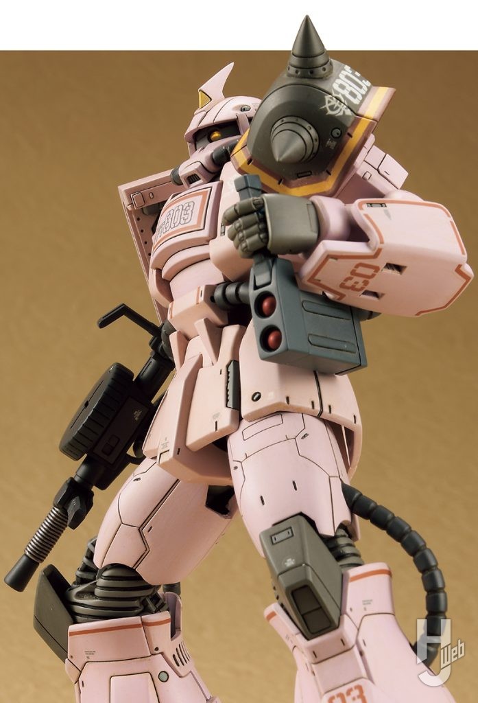 ほりきち製作「ザク・デザートタイプ ピンクパンサー隊機」腰部2連ミサイルポッド装着