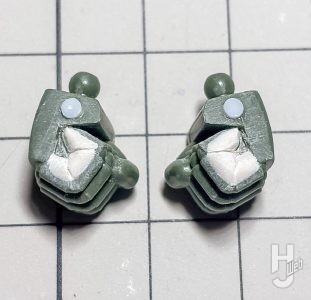 不破優製作「HG スコープドッグターボカスタム」ハンドパーツ製作途中