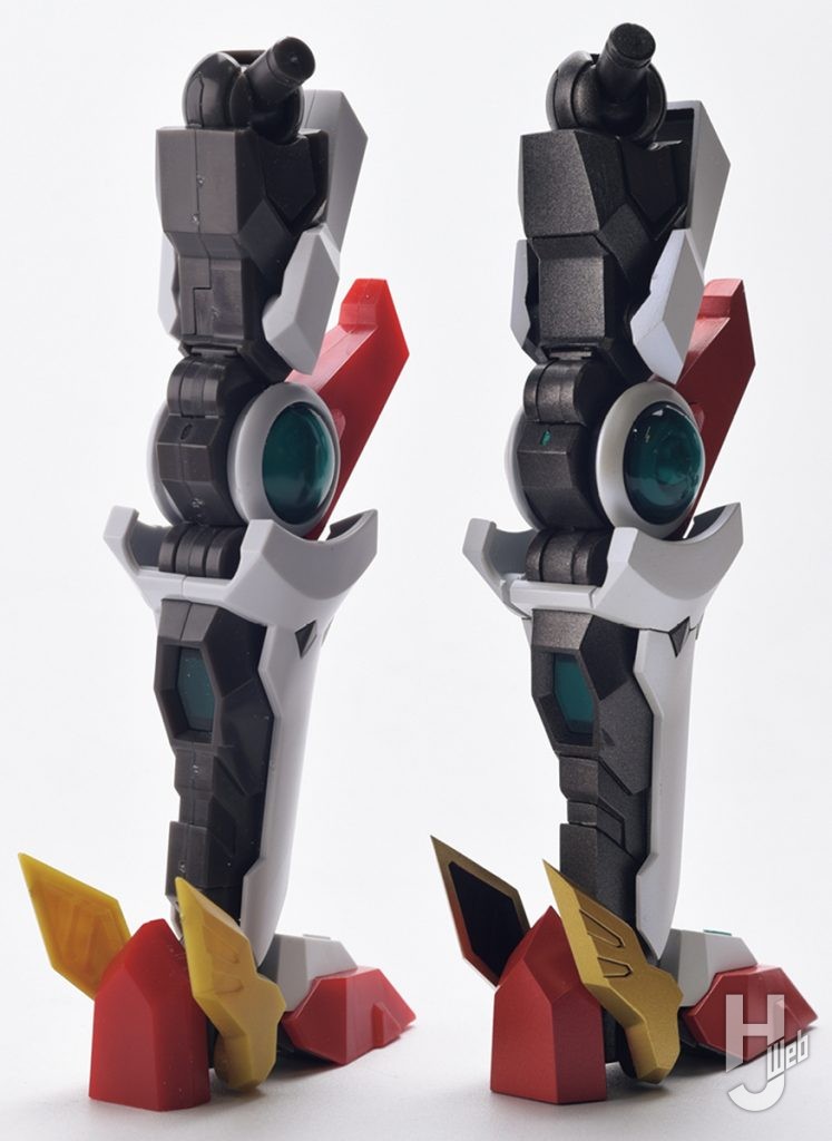 tauyo製作「MODEROID ブレイバーン」製作途中脚部と素組み比較