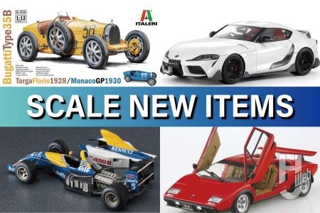 新規パーツを追加した「ブガッティ タイプ35B 1928 タルガ・フローリオ/1930 モナコGP」から、あの「’75 ウルフ・カウンタック Ver.1」まで、カーモデル新製品情報が到着!