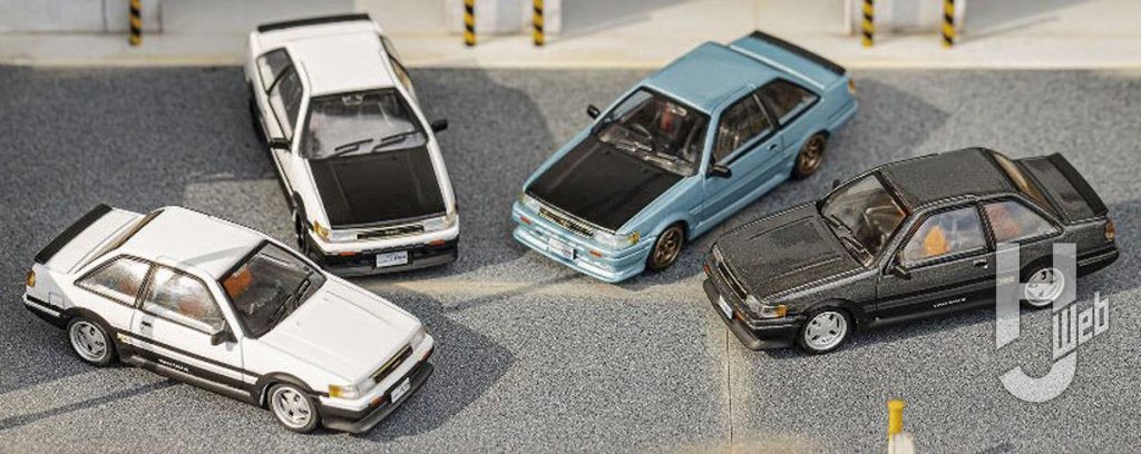 Toyota Corolla LEVIN ホワイト、WHITE／ブラックフード、ブルー／ブラックフード、グレー
