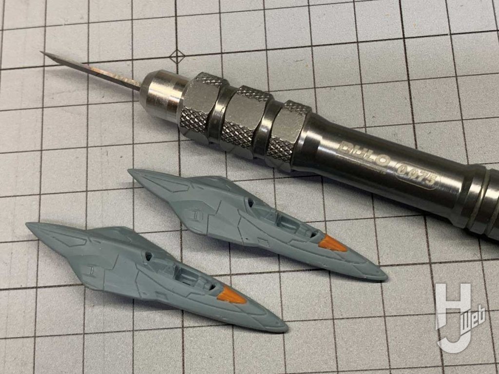 コジマ大隊長製作「試製空間戦闘攻撃機コスモパイソン」製作途中スミ入れ