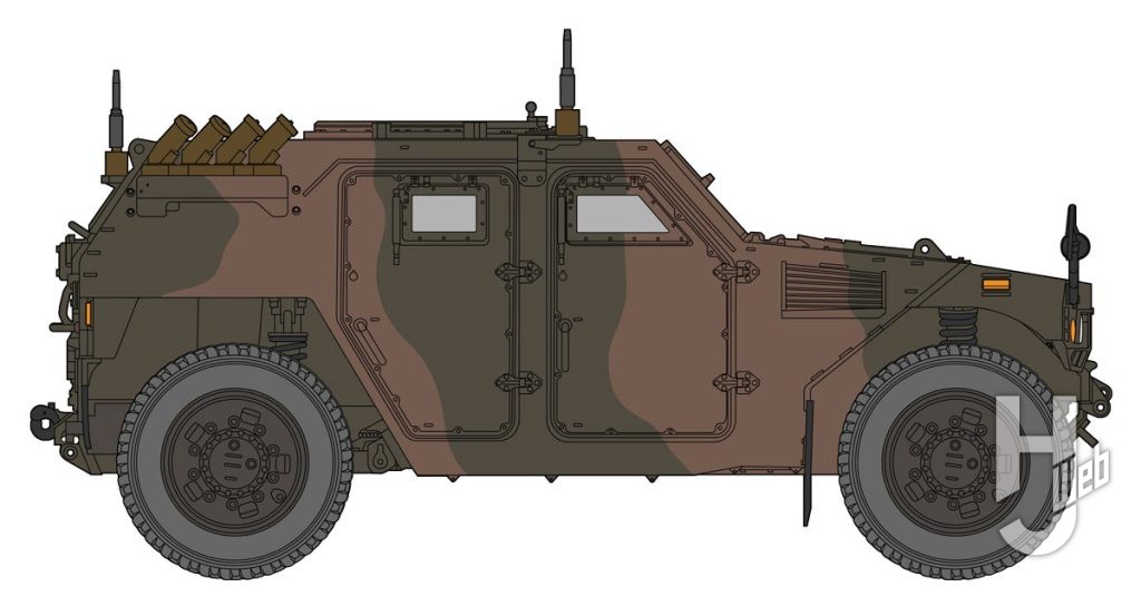 陸上自衛隊-軽装甲機動車（LAV）右側面イラスト