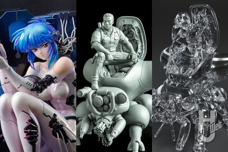 【士郎正宗の世界展】にて、「1/7スケールフィギュア 草薙素子」「PLAMAX minimum factory MF-95 バトー with フチコマ」「PLAMAX minimum factory MF-96 草薙素子 with フチコマ 光学迷彩Ver.」が会場限定受注販売開始!