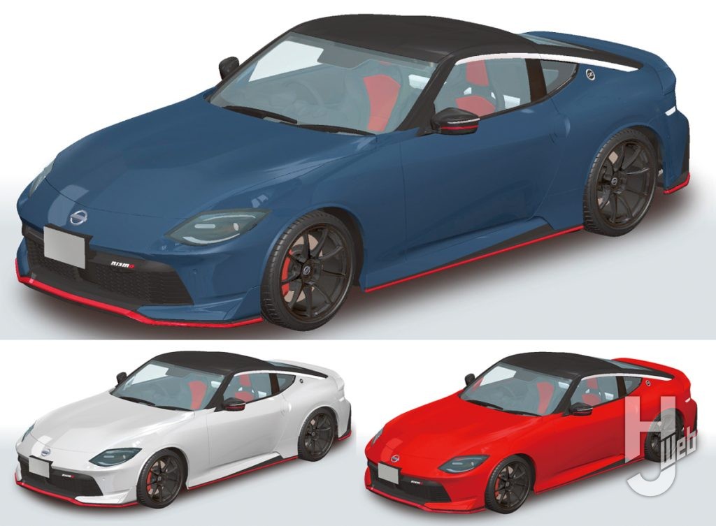 RZ34 フェアレディZ NISMO 2024 NISMOステルスグレー、プリズムホワイト、カーマインレッド
