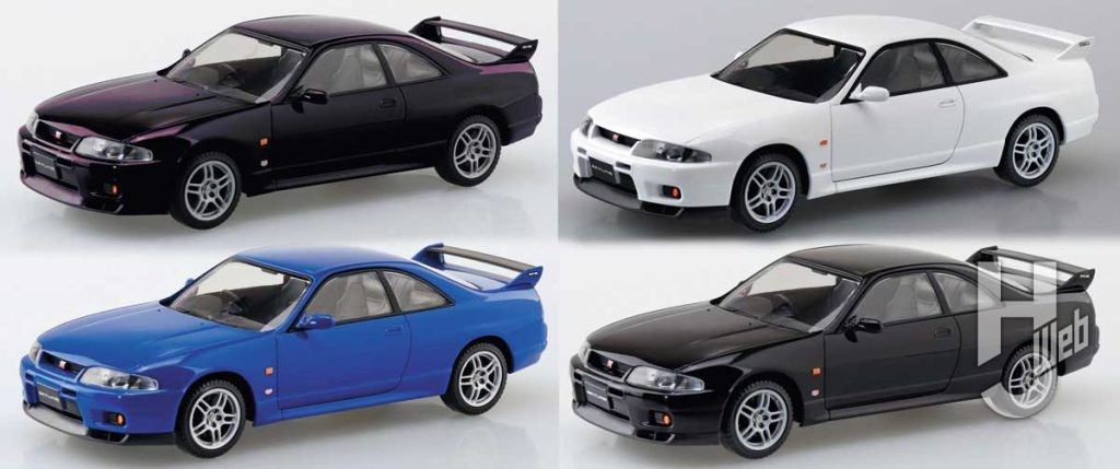 ニッサン R33スカイラインGT-R（ミッドナイトパープル）、（ホワイト）、（ブルー）、（ブラック）
