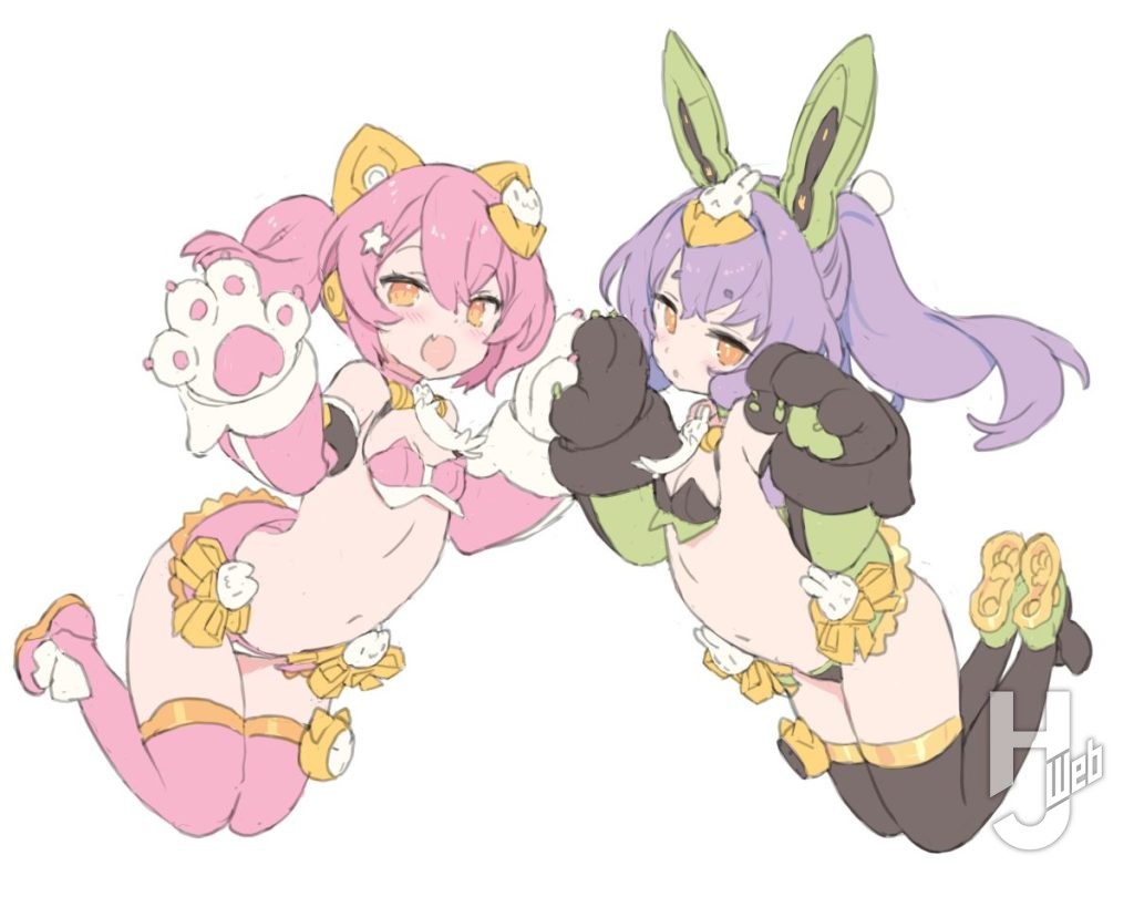 PUNI☆MOFU マオとトゥのイラストのラフ