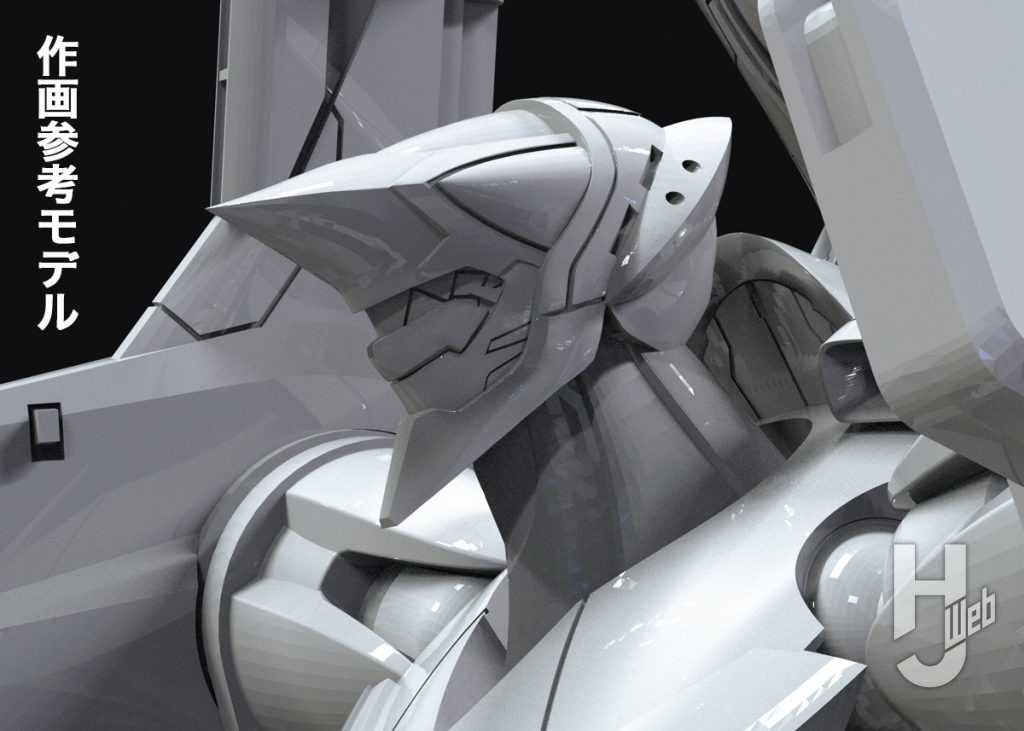 ARTPLA「エヴァンゲリオン仮設5号機」最新CGの作画参考モデルの頭部の画像