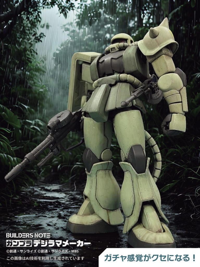 ガンプラデジラマメーカーのジオラマ画像の完成の画像