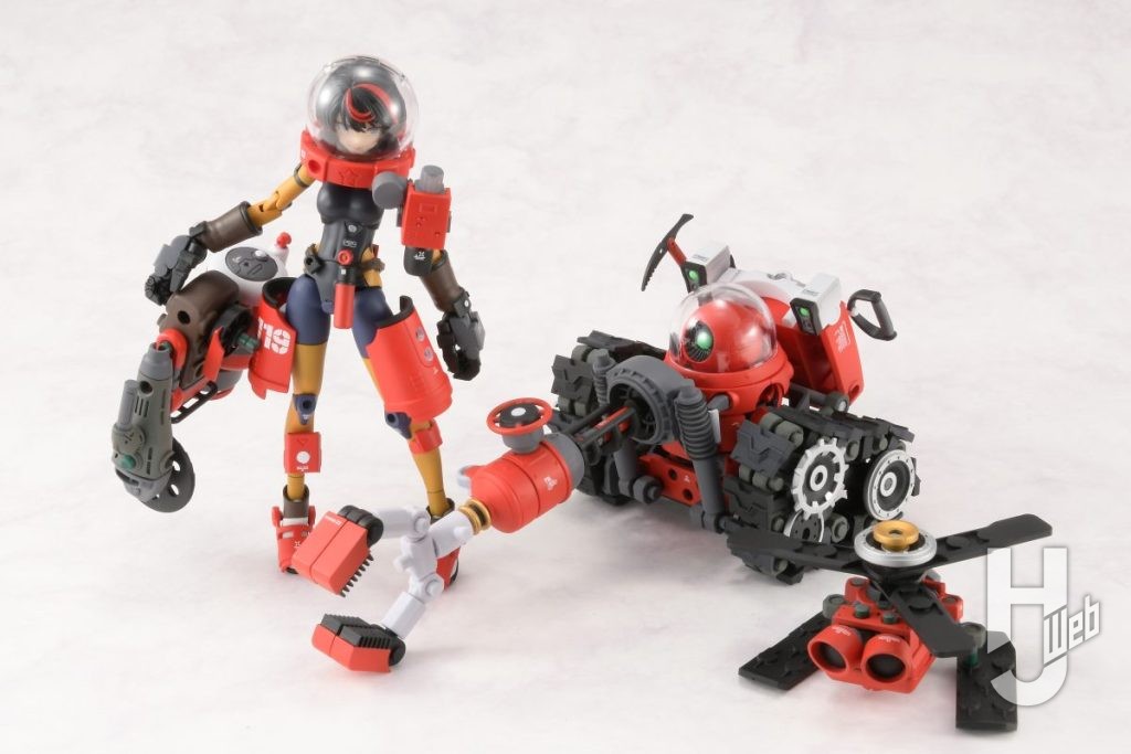 コスモスのスペースレスキューカスタムとメカ2機のプラモデルの全体画像その1