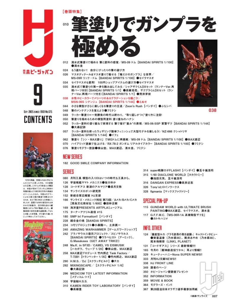 月刊ホビージャパン25年09月目次1