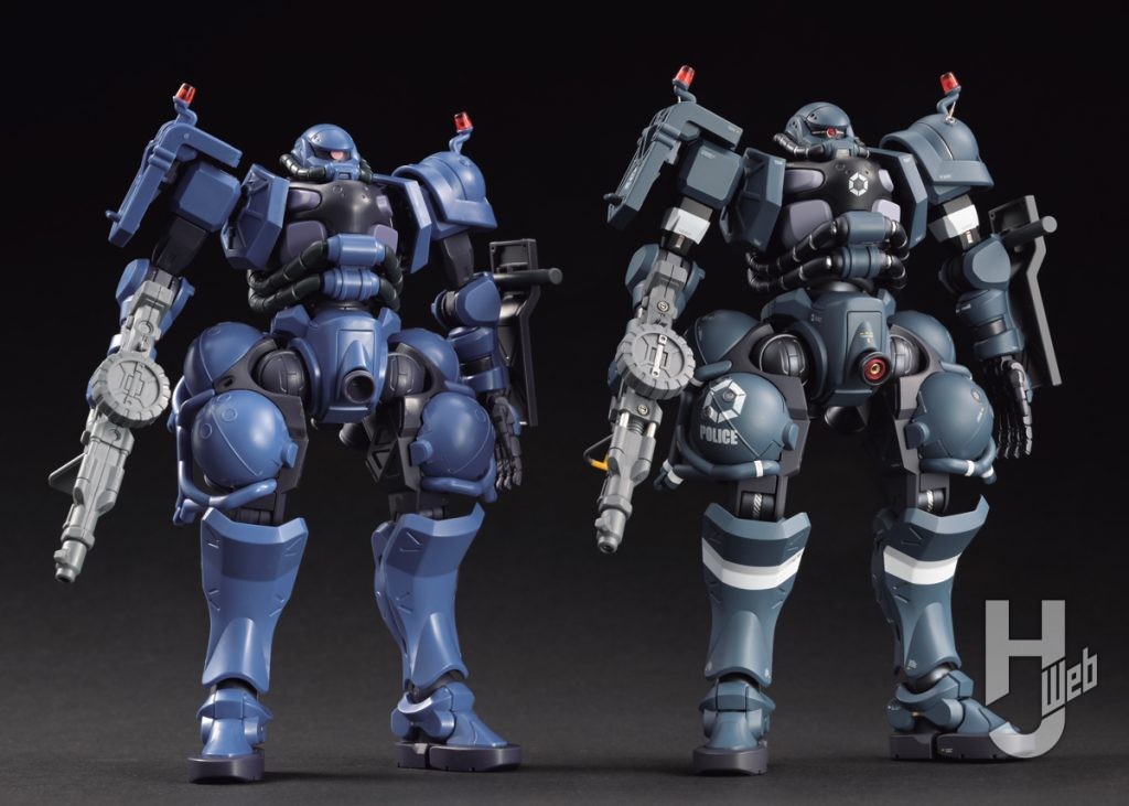 軍警ザクのプラモデルの素組みと作例の比較画像