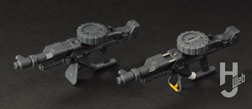 軍警ザクのプラモデルの銃のアップ画像