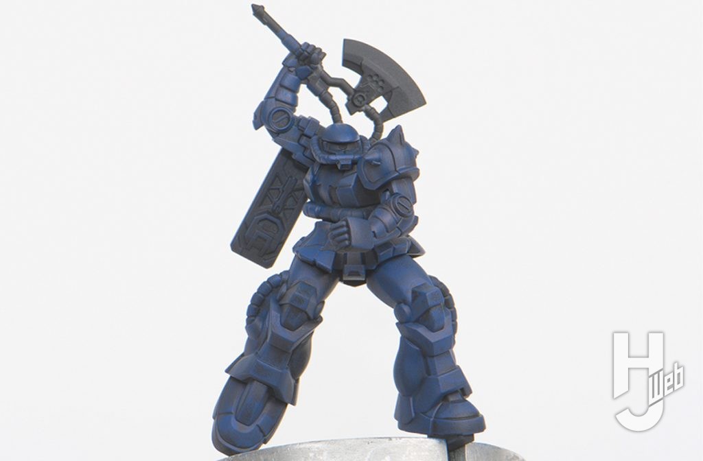 ガンダムアッセンブルキット作例「Zeon’s Rush」「TP-007A ザクII」青ドライブラシ完了