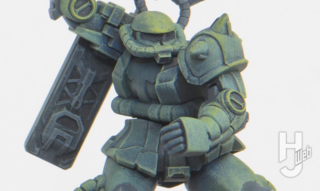 ガンダムアッセンブルキット作例「Zeon’s Rush」「TP-007A ザクII」ライトグレー塗装完了