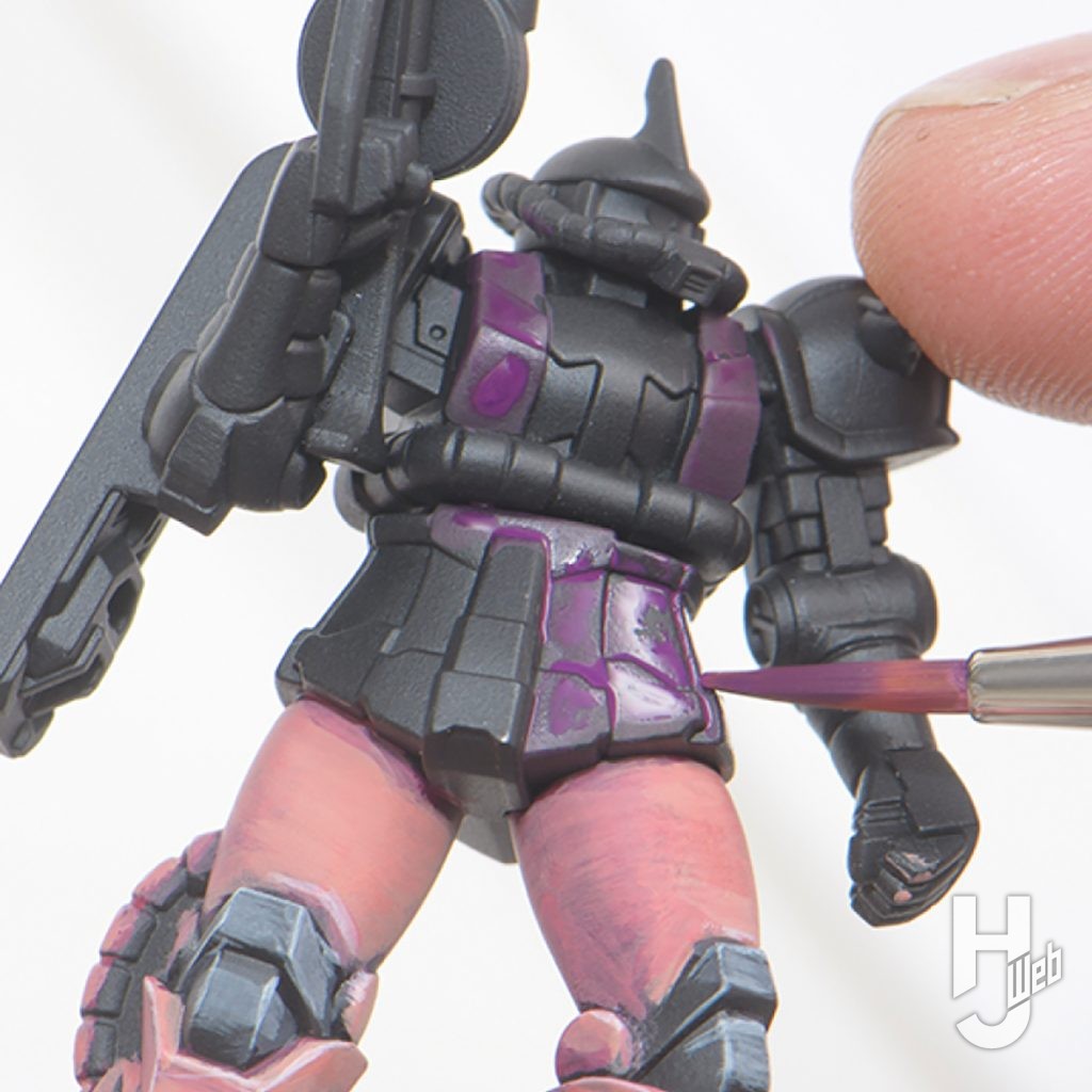 ガンダムアッセンブルキット作例「Zeon’s Rush」「TP-006 ザクII（シャア・アズナブル専用機）」シャアレッド＋ブルー塗装