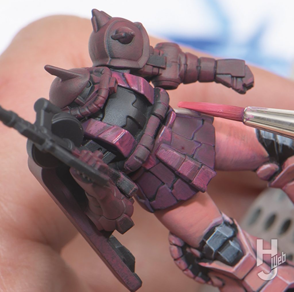 ガンダムアッセンブルキット作例「Zeon’s Rush」「TP-006 ザクII（シャア・アズナブル専用機）」シャアレッド塗装