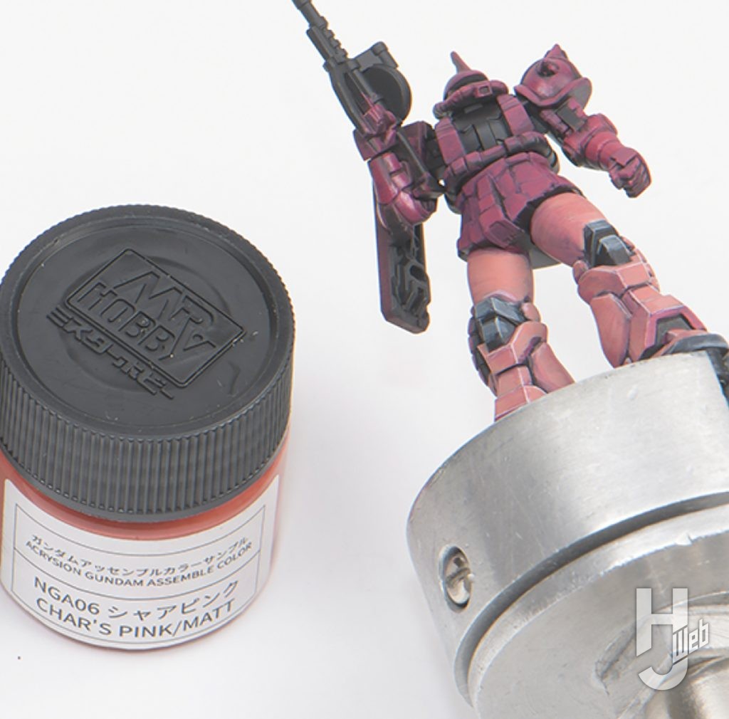 ガンダムアッセンブルキット作例「Zeon’s Rush」「TP-006 ザクII（シャア・アズナブル専用機）」とシャアピンク塗料