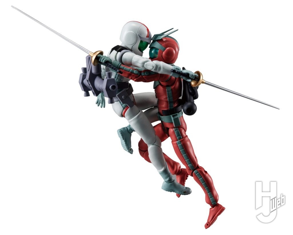 アムロ・レイとシャア・アズナブルの可動フィギュアのイメージ画像