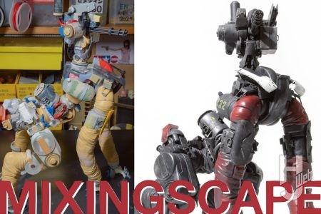 大森記詩が多種多様な形状のパーツから生み出すオリジナルSFメカ「ラルファクス社 試作型兵装肢RFL-X1“ネクフィス”」前後で骨格が異なる四足歩行機体の製作方法とは【MIXINGSCAPE】