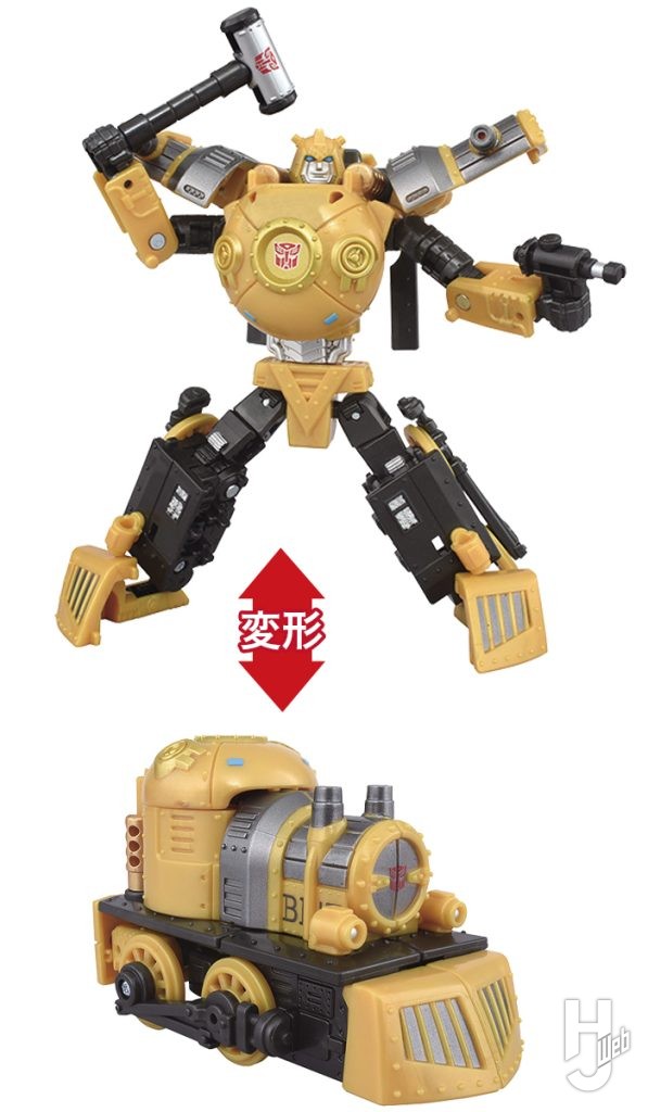 バンブルビーとメガトロンの変形フィギュアの画像