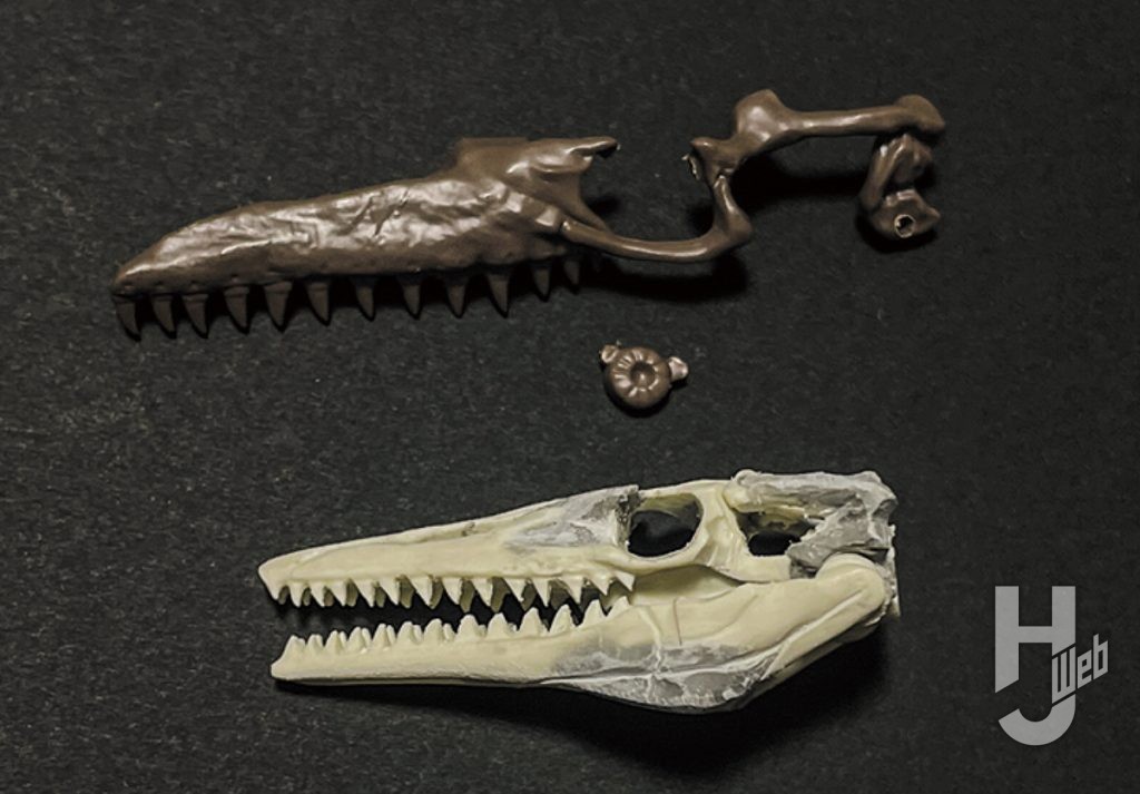 作例「プラノサウルス メガプテリギウス」製作途中パテ盛りで形状整え