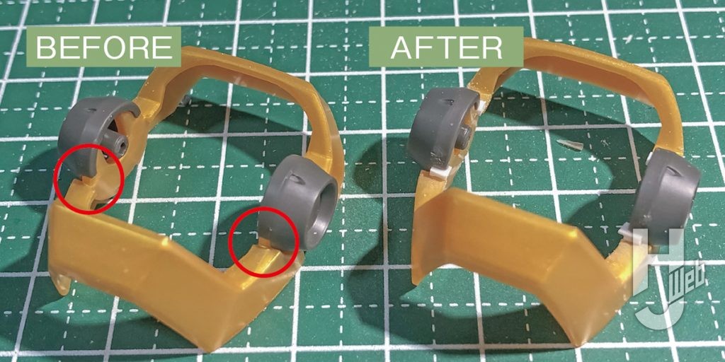 赤澤経治製作「HG レオン」素組み比較裾パーツ