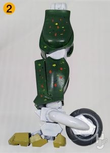 しろます製作「烈華イサミ・アオ専用機」脚ドッティング技法説明2