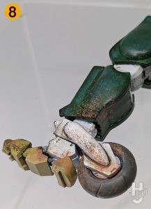 しろます製作「烈華イサミ・アオ専用機」脚ドッティング技法説明8