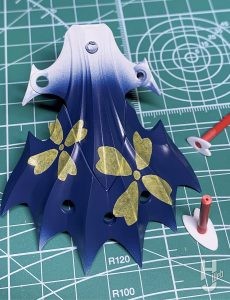 えめす＠ifrit製作「ドラセナ・セフィアナ＆ネビュラ・ノヴァ」製作途中腰巻花のマスキング塗装