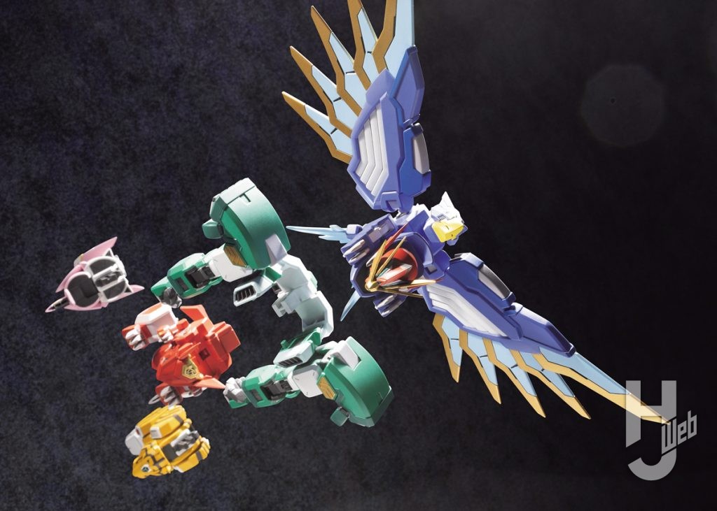 コトブキヤ新製品「マキシマム・キズナカイザー」の合体シーン再現の画像