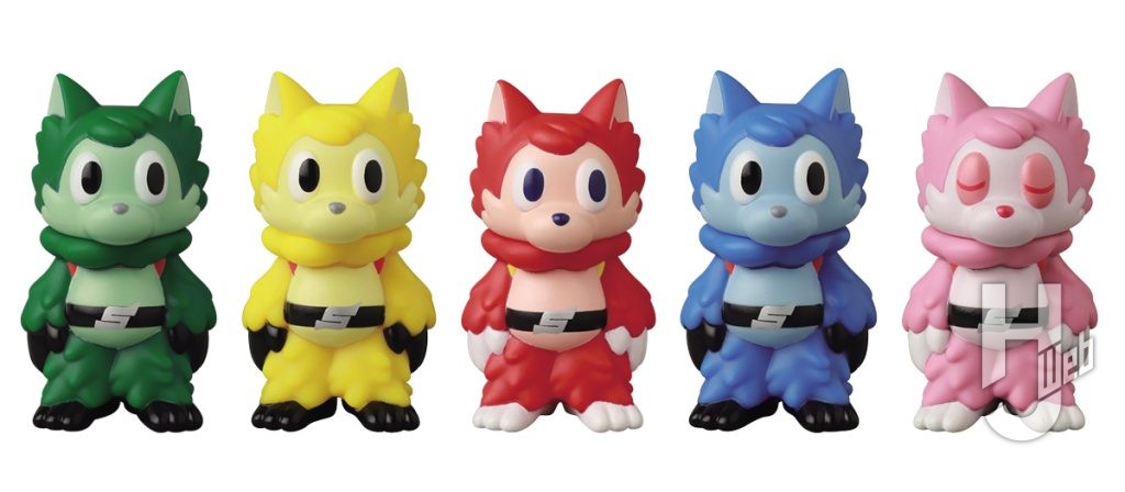 おおかみくんとゴレンジャーコラボのカプセルフィギュアの画像