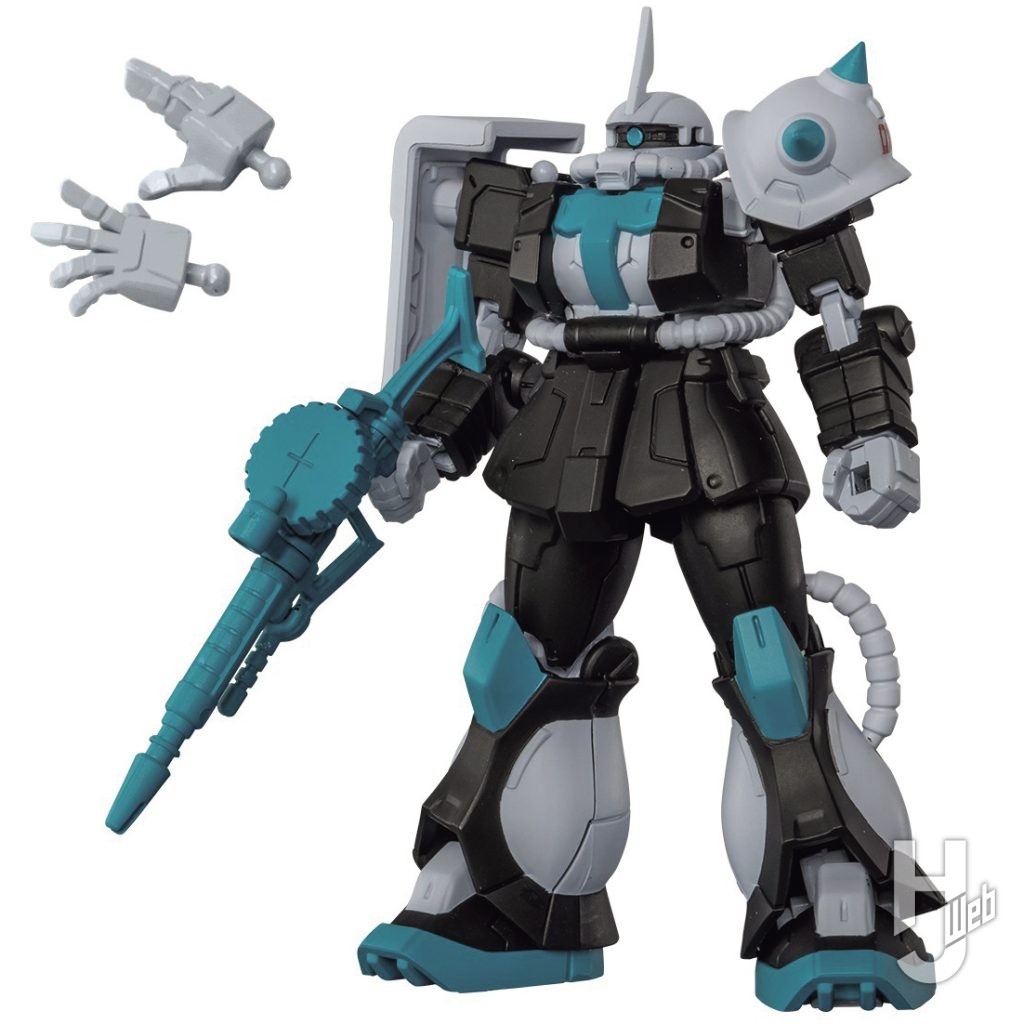 初音ミクカラーのシャア専用ザクのカプセルトイの画像
