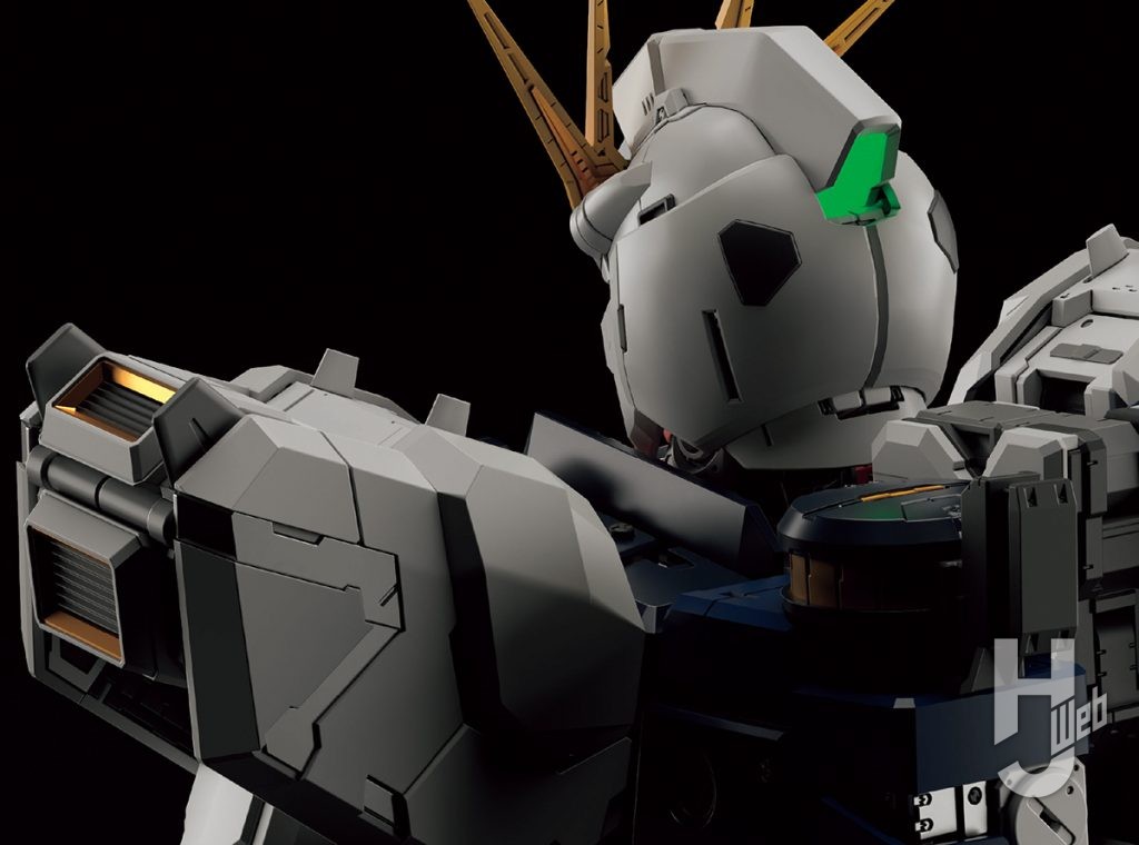 「PERFECT GRADE UNLEASHED νガンダム」LEDユニット組込み後発光状態後頭部