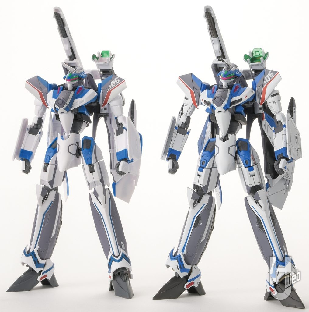 哀川和彦製作「VF-31J ジークフリード（ハヤテ・インメルマン機）」バトロイド形態素組み比較