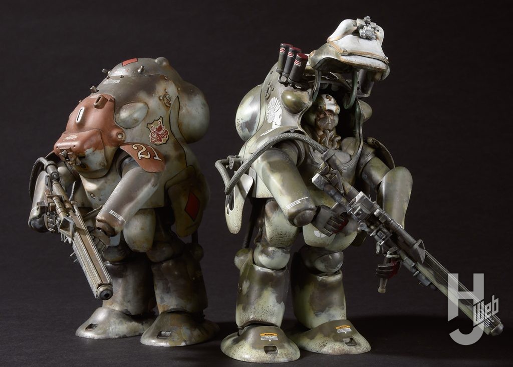横山宏製作「重装甲戦闘服 MK44G-6 ゴールドナイト」とパッケージモデル