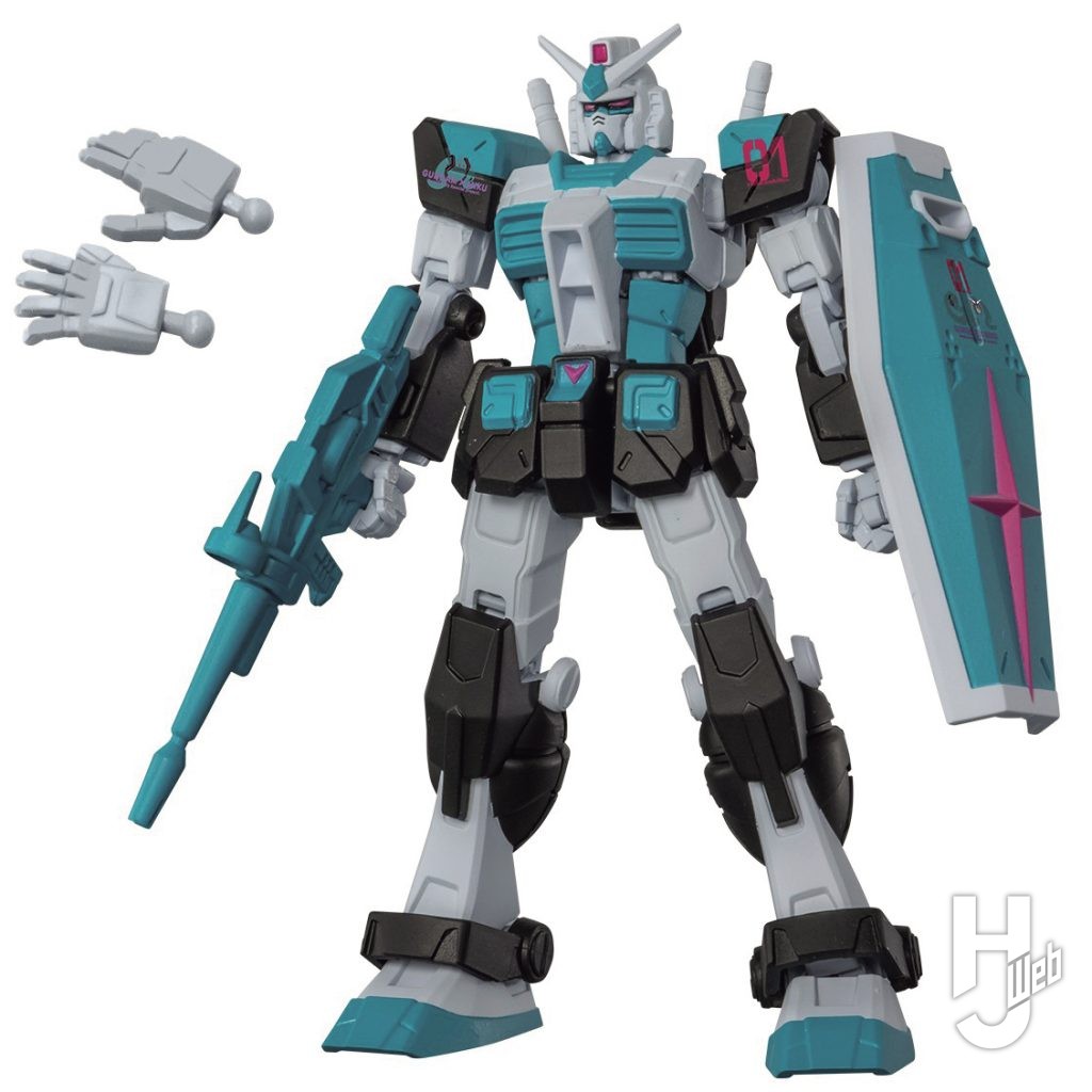 初音ミクカラーのガンダムのカプセルトイの画像