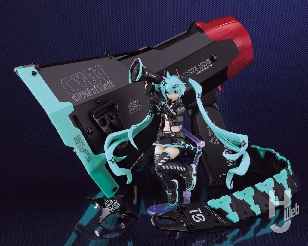 中央町戦術工芸バージョンの初音ミクのプラモデルの可動イメージの画像