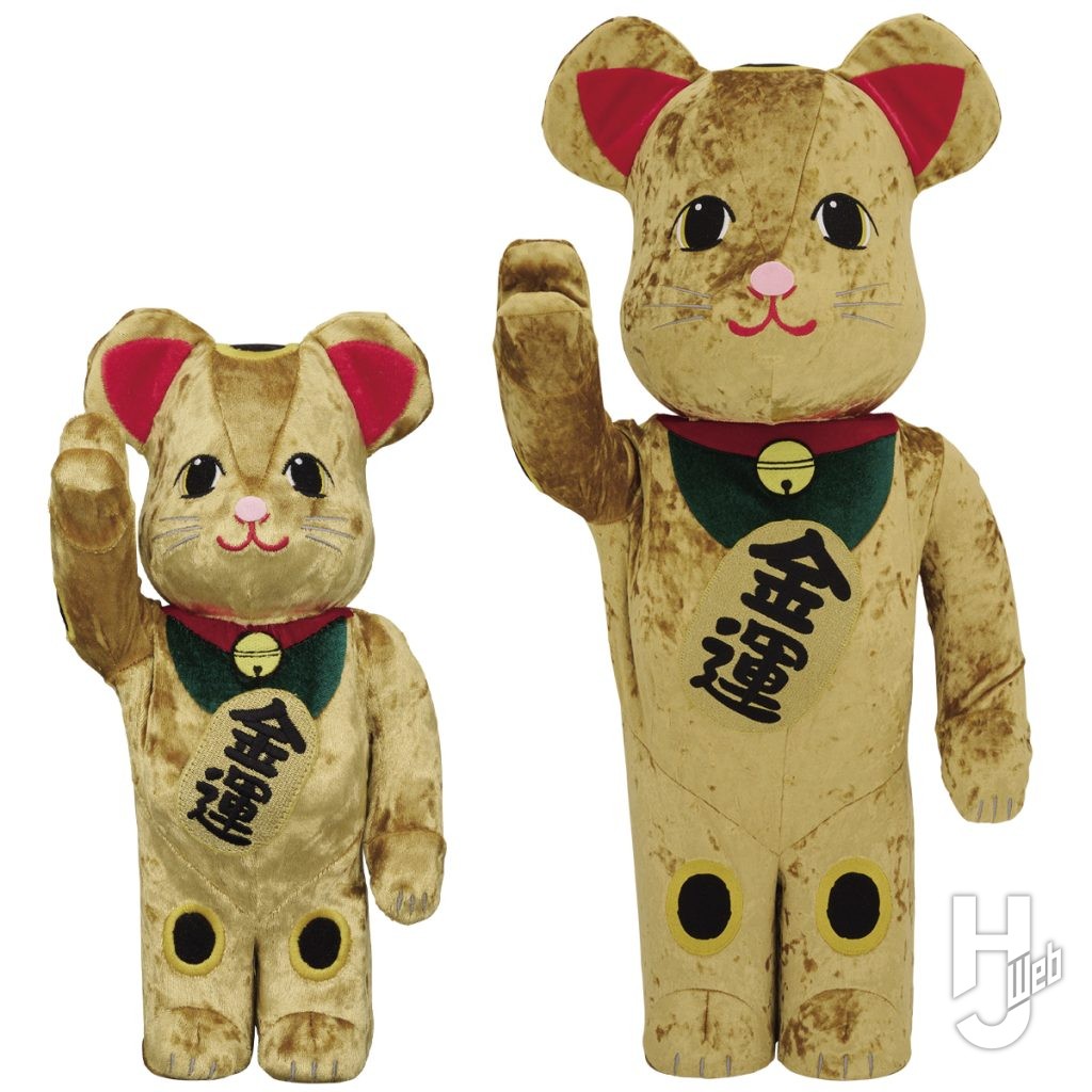 金運着ぐるみ招き猫のベアブリックの画像