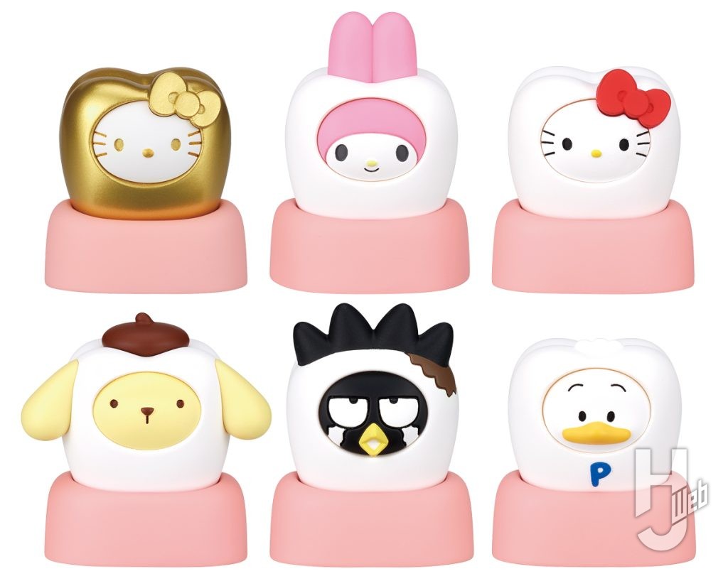 歯になったサンリオキャラクターズのカプセルフィギュアの画像