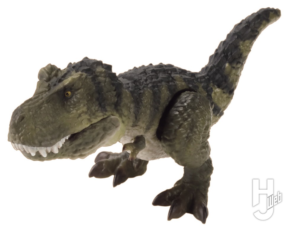 縞模様のティラノサウルスのカプセルトイの画像