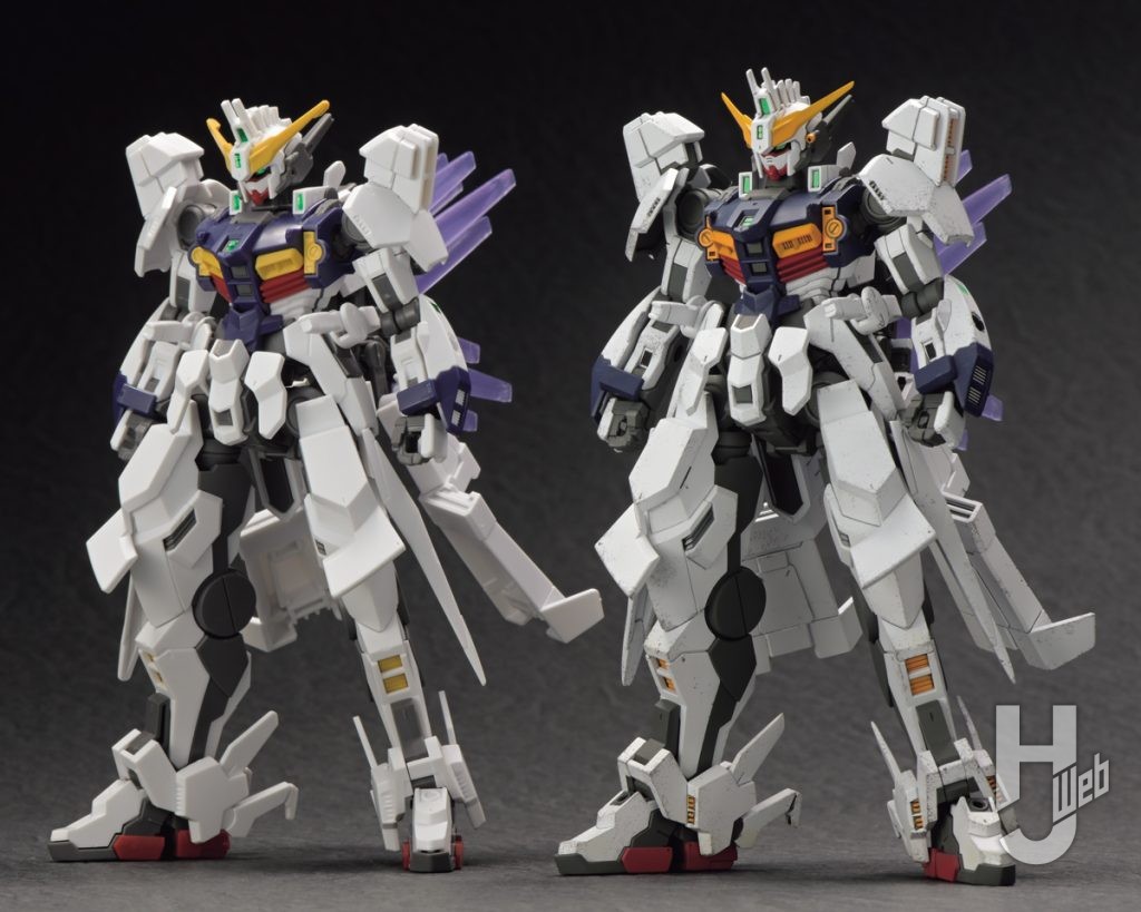 ガンダムジリウスのプラモデルの素組みと作例の比較画像