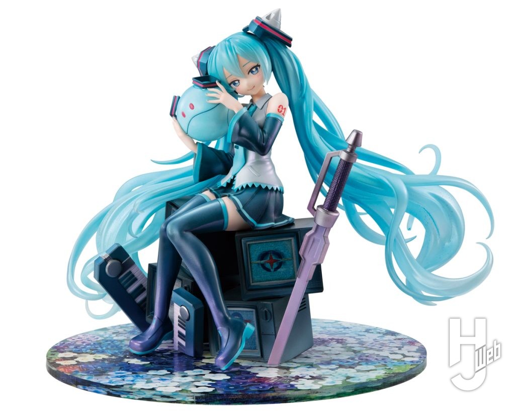 ダブルオーガンダムコラボの初音ミクのフィギュアの画像