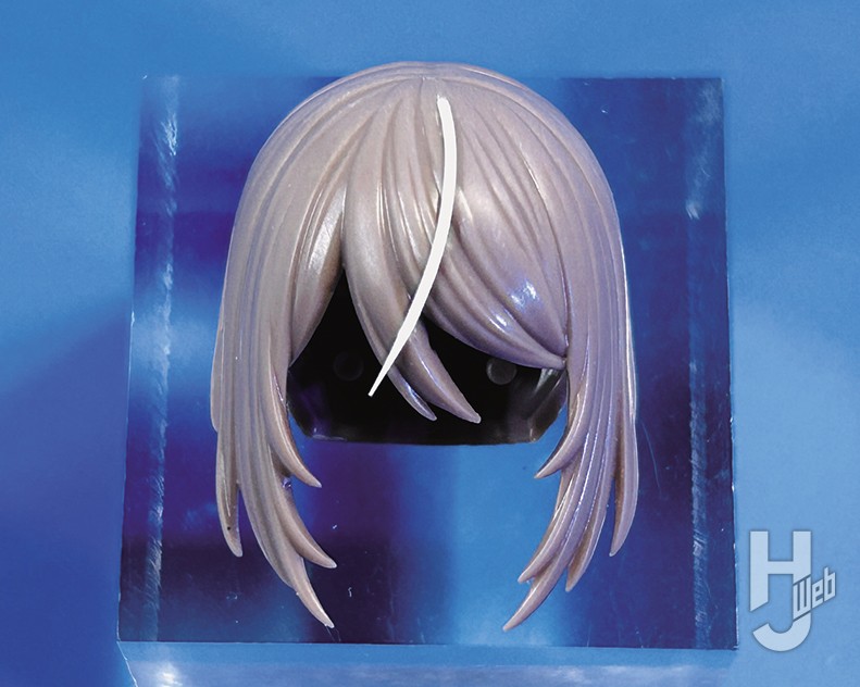 エルメダのプラモデルのヘアパーツの製作の画像