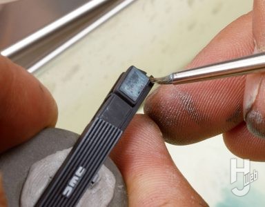 ぷらシバ製作「バック・トゥ・ザ・フューチャー PartIII タイムマシン レイルロード」製作途中フロントライト塗装