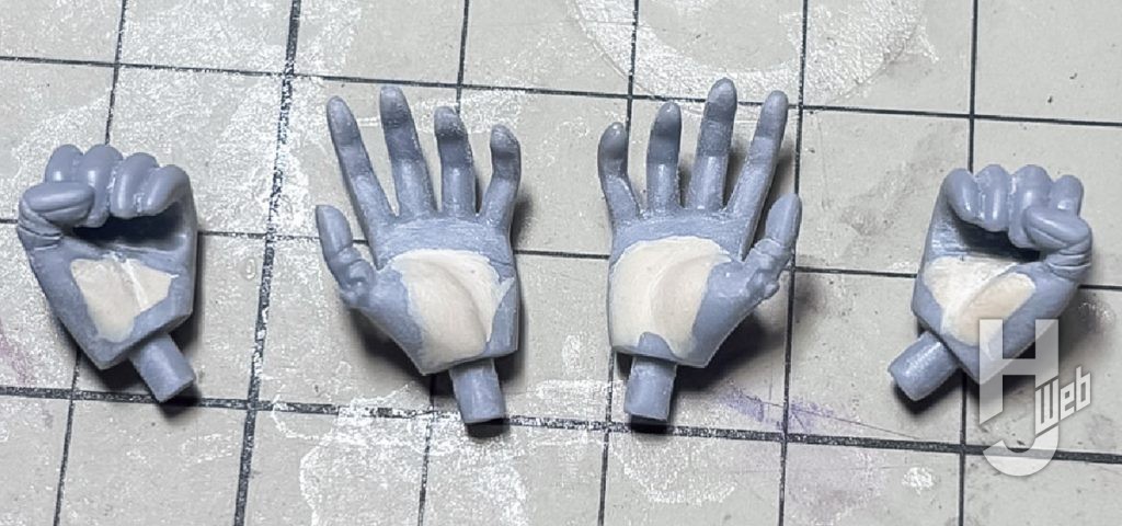 不破優製作「エヴァンゲリオン2号機」ハンドパーツ製作途中