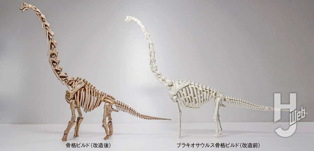 ウラベヒロト製作「ギラファティタン」とプラノサウルスブラキオサウルス素組みの比較