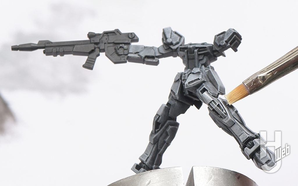 ぷらシバ製作ガンダムアッセンブル「ランチャーストライクガンダム」製作途中ディアクティブホワイト