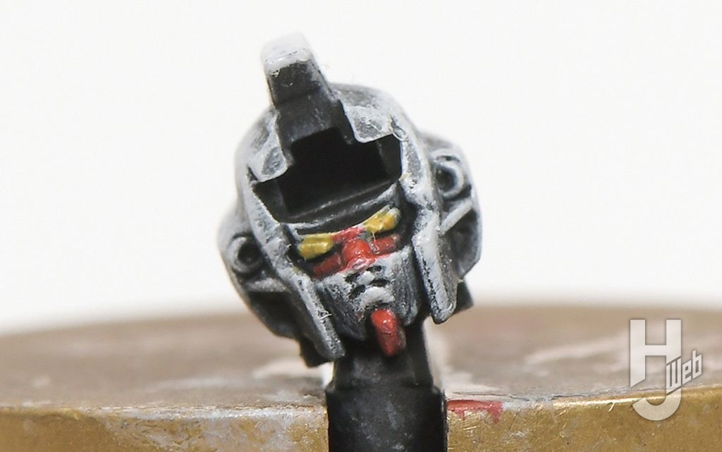 ぷらシバ製作ガンダムアッセンブル「ランチャーストライクガンダム」製作途中顔完成！